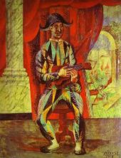 Haga click para ver la imagen ampliada harlequin with a guitar.jpg